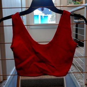 Red crop top tank top